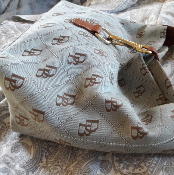 Dooney & Bourke Teal Signature Hobo Purse - Picture 9 of 16